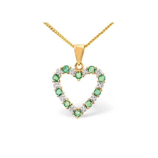 Acotis Diamonds 9K Gold 0.03ct Diamond 0.54ct Emerald Pendant E2576Acotis DiamondsE2576