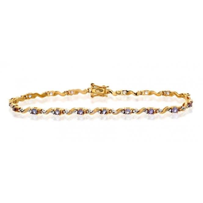 Acotis Diamonds 9K Gold 0.18ct Diamond 1.45ct Tanzanite Bracelet G1380Acotis DiamondsG1380