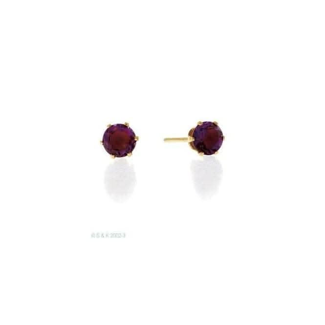 Acotis Diamonds 9K Gold 4mm Amethyst Earrings Z1382Acotis DiamondsZ1382