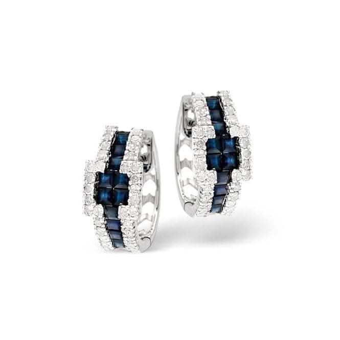 Acotis Diamonds 9K White Gold 0.42ct Diamond 1.17ct Sapphire Earrings F1773Acotis DiamondsF1773