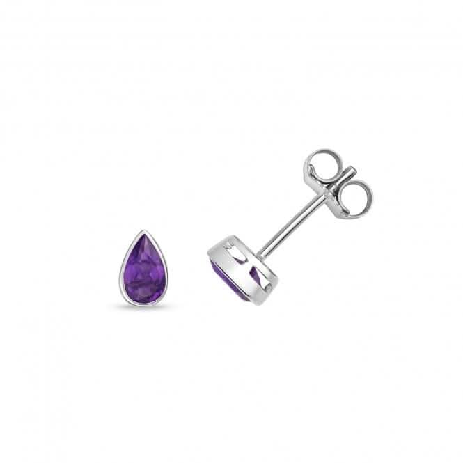 Amethyst Rubover Stud Earrings ED243WA
