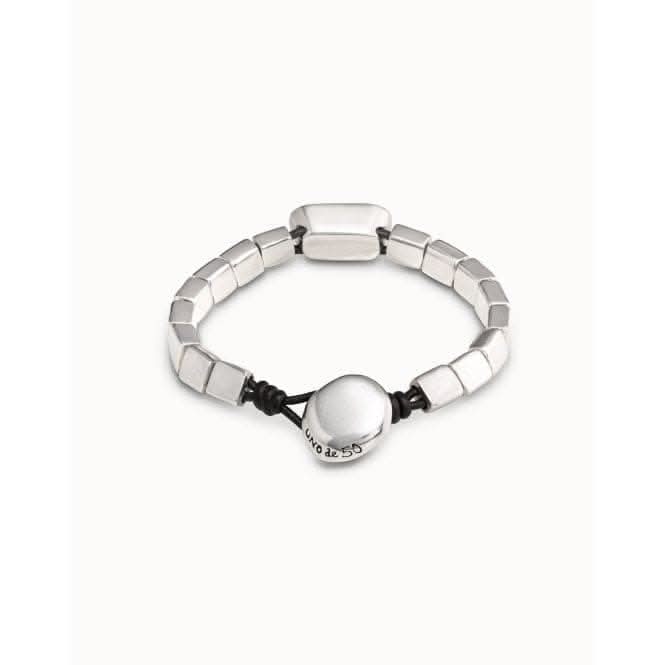 Anaconda White Metal Faceted Crystal BraceletUNOde50PUL2156BLNMTL0U