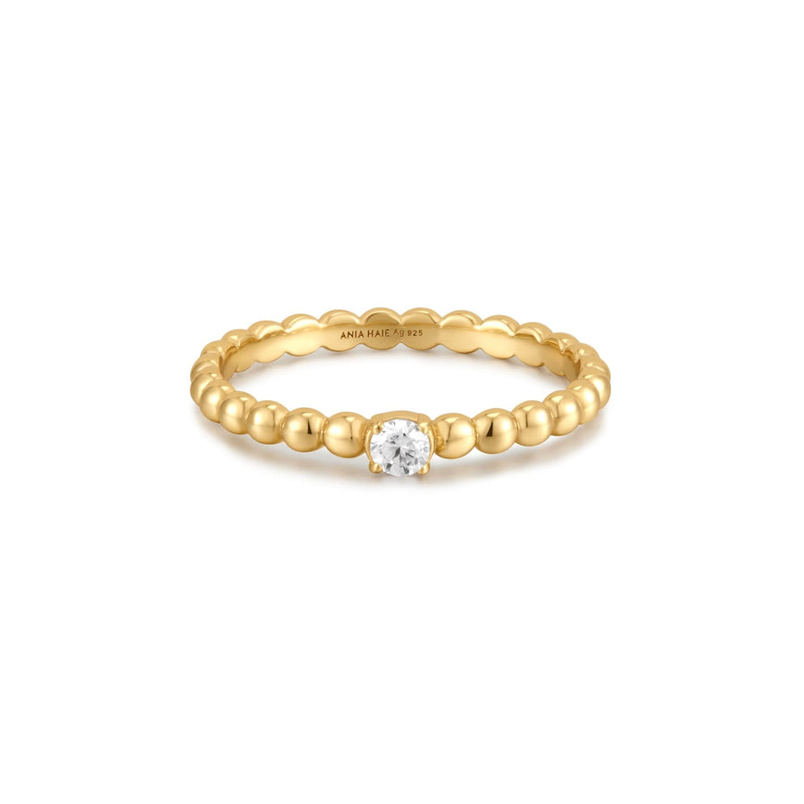 Ania Haie Gold Cubic Zirconia Round Dome Ring R059-01G
