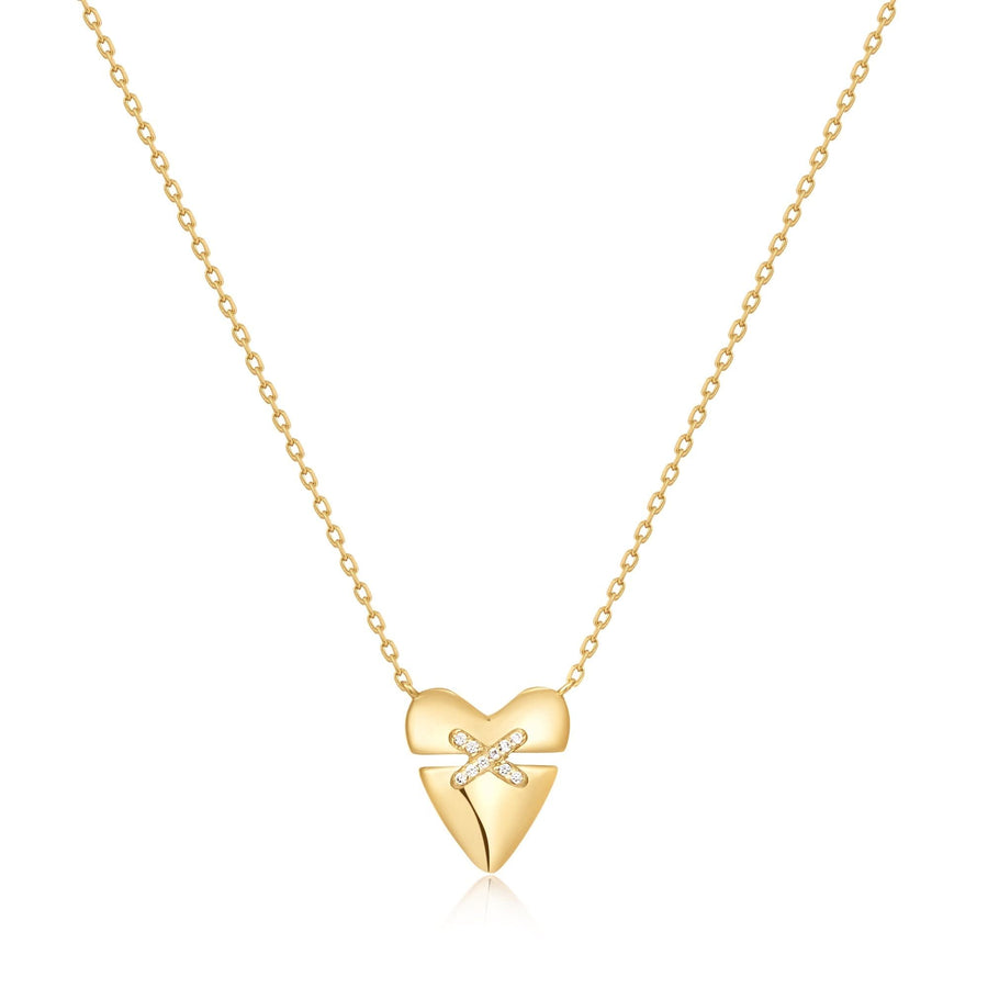 Ania Haie Gold Heart Kiss Pavé Necklace N057-02G