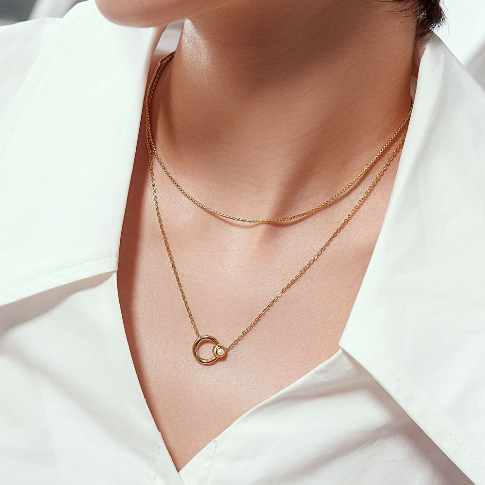 Ania Haie Gold Hoop Freshwater Pearl Necklace N058-03G