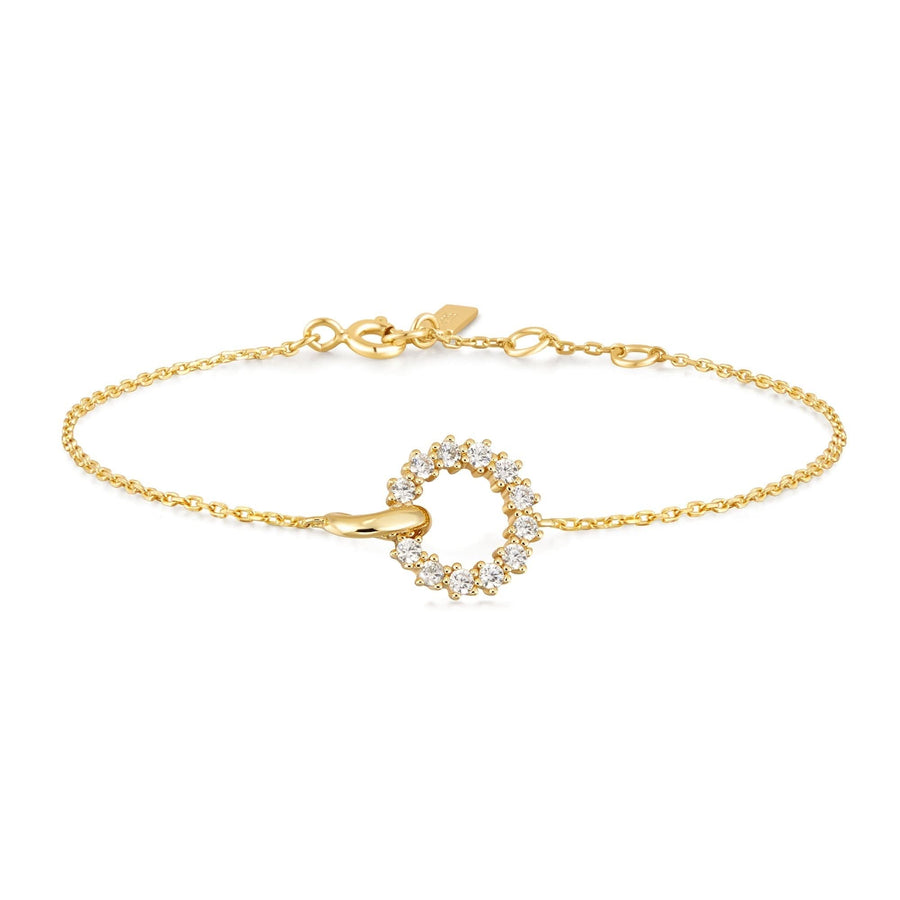 Ania Haie Gold Interlinked Circles Pavé Bracelet B056-01G