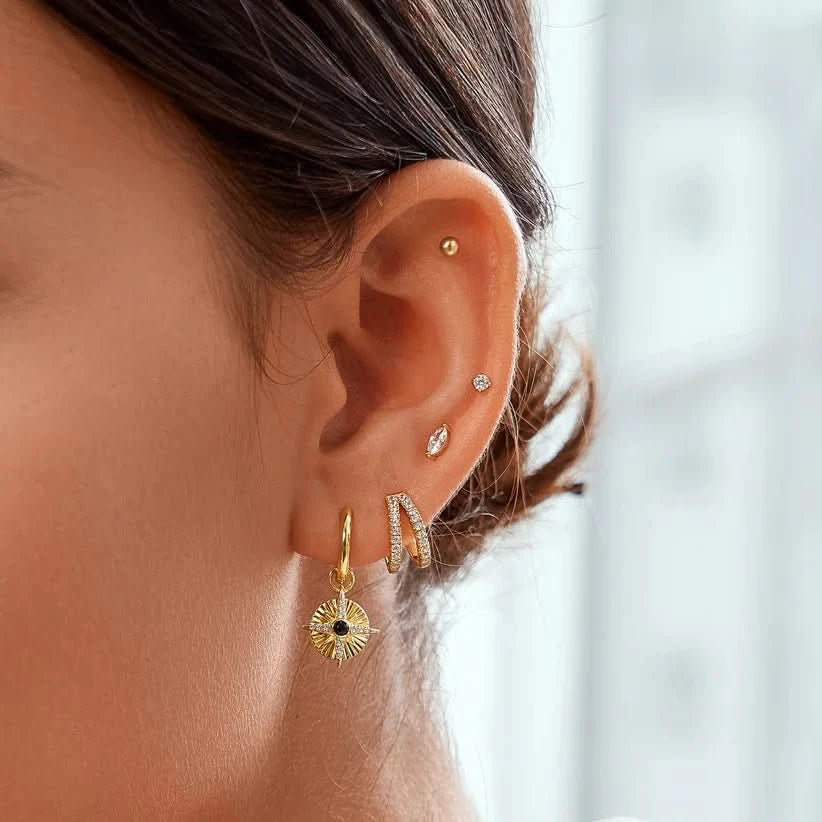 Ania Haie Gold Marquise Solitaire Studs E059-02G