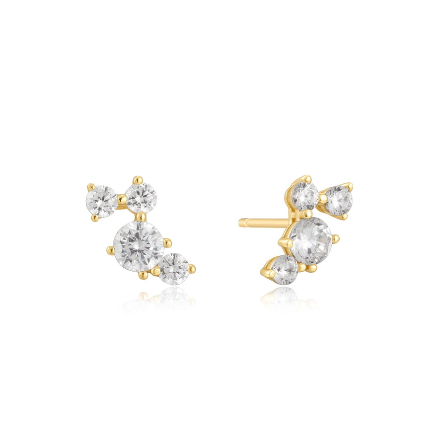 Ania Haie Gold Pavé Climber Stud Earrings E058-09G