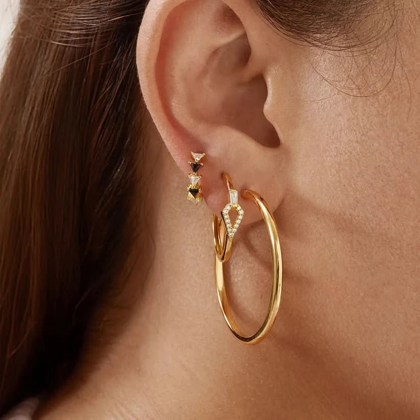 Ania Haie Gold Plain Oversized Hoops E059-21G
