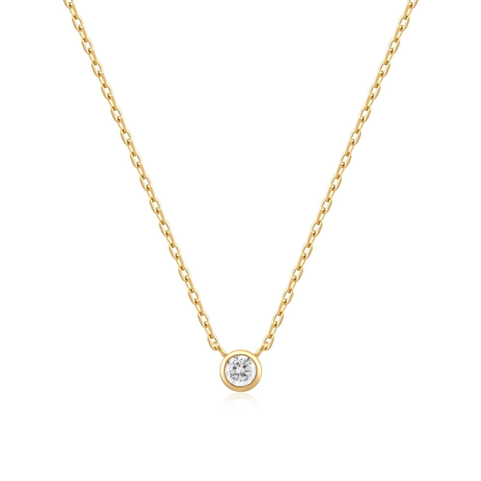 Ania Haie Gold Round Solitaire Cubic Zirconia Necklace N059 - 01GAnia HaieN059 - 01G
