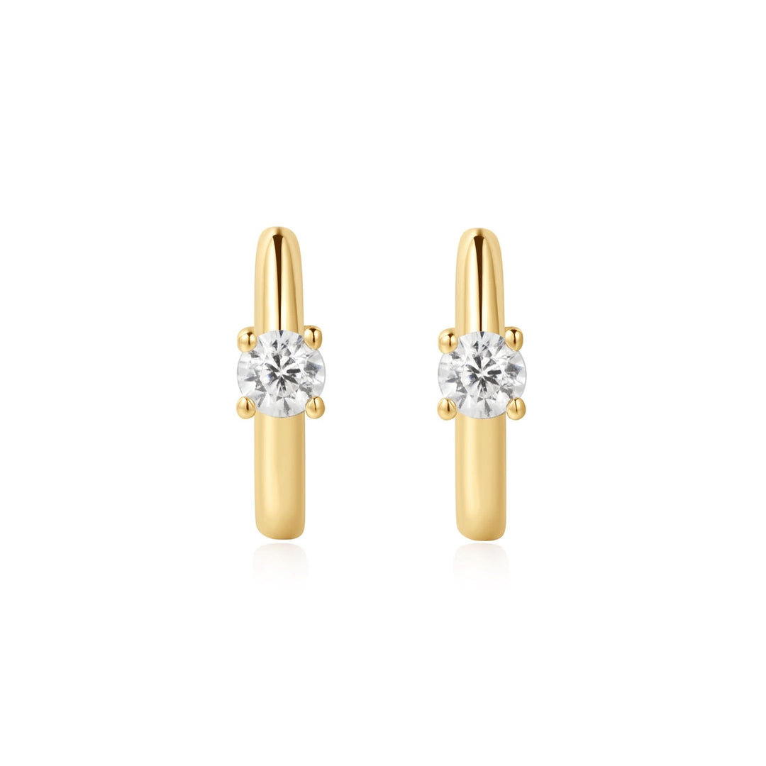 Ania Haie Gold Solitaire Cubic Zirconia Mini Huggies E061 - 03GAnia HaieE061 - 03G