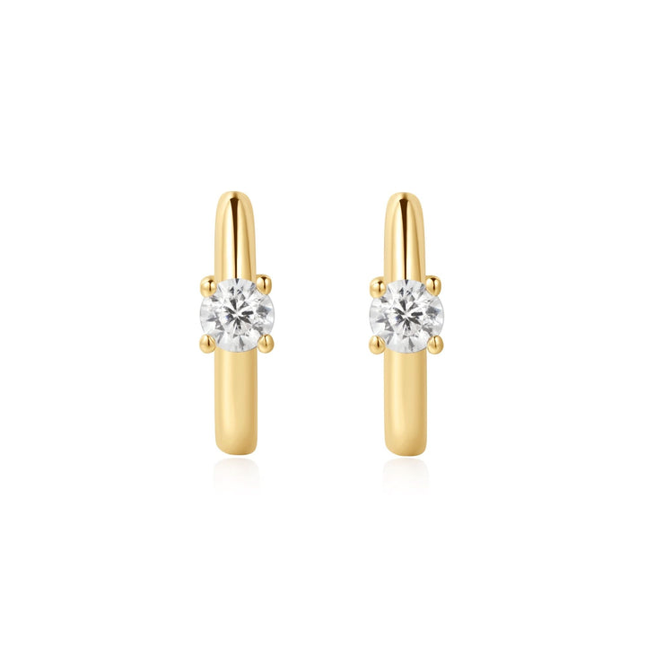 Ania Haie Gold Solitaire Cubic Zirconia Mini Huggies E061 - 03GAnia HaieE061 - 03G