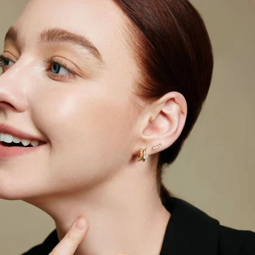 Ania Haie Gold Sparkle Climber Studs E056-02G