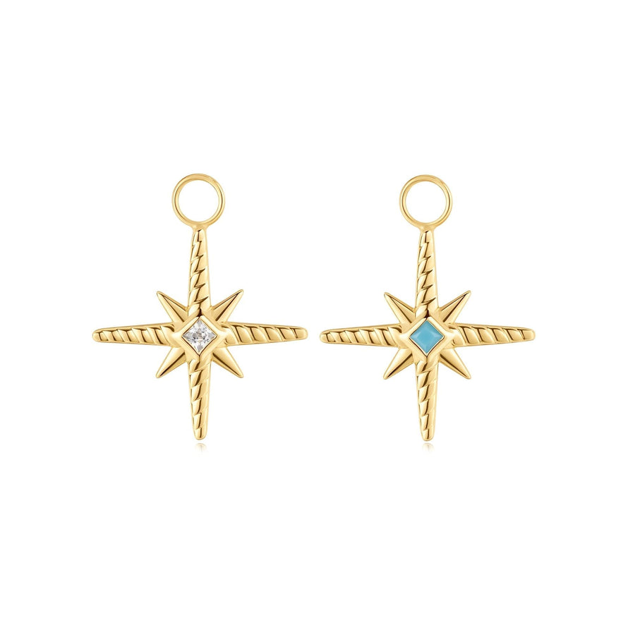 Ania Haie Gold Turquoise Cubic Zirconia Star Earring Charm EC060-04G