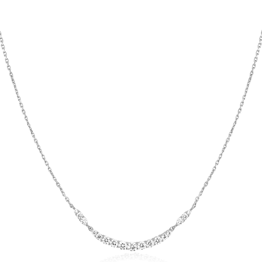 Ania Haie Silver Arc Pavé Necklace N056-02H