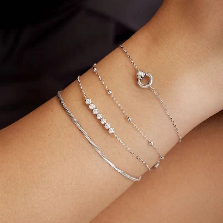 Ania Haie Silver Bezel Set Bracelet B058-02H