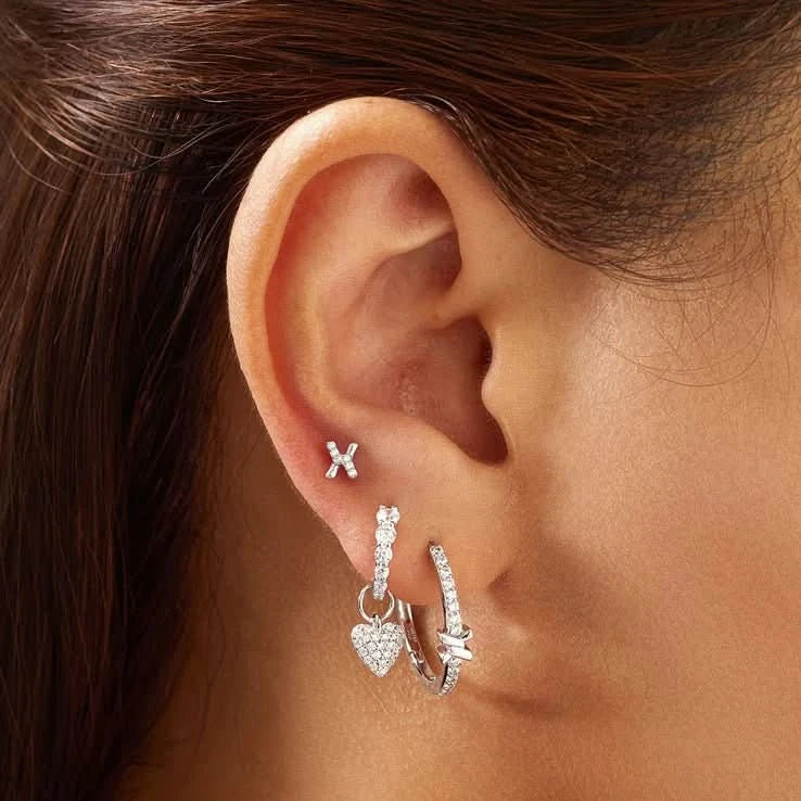 Ania Haie Silver Cross Cubic Zirconia Studs E061-01H