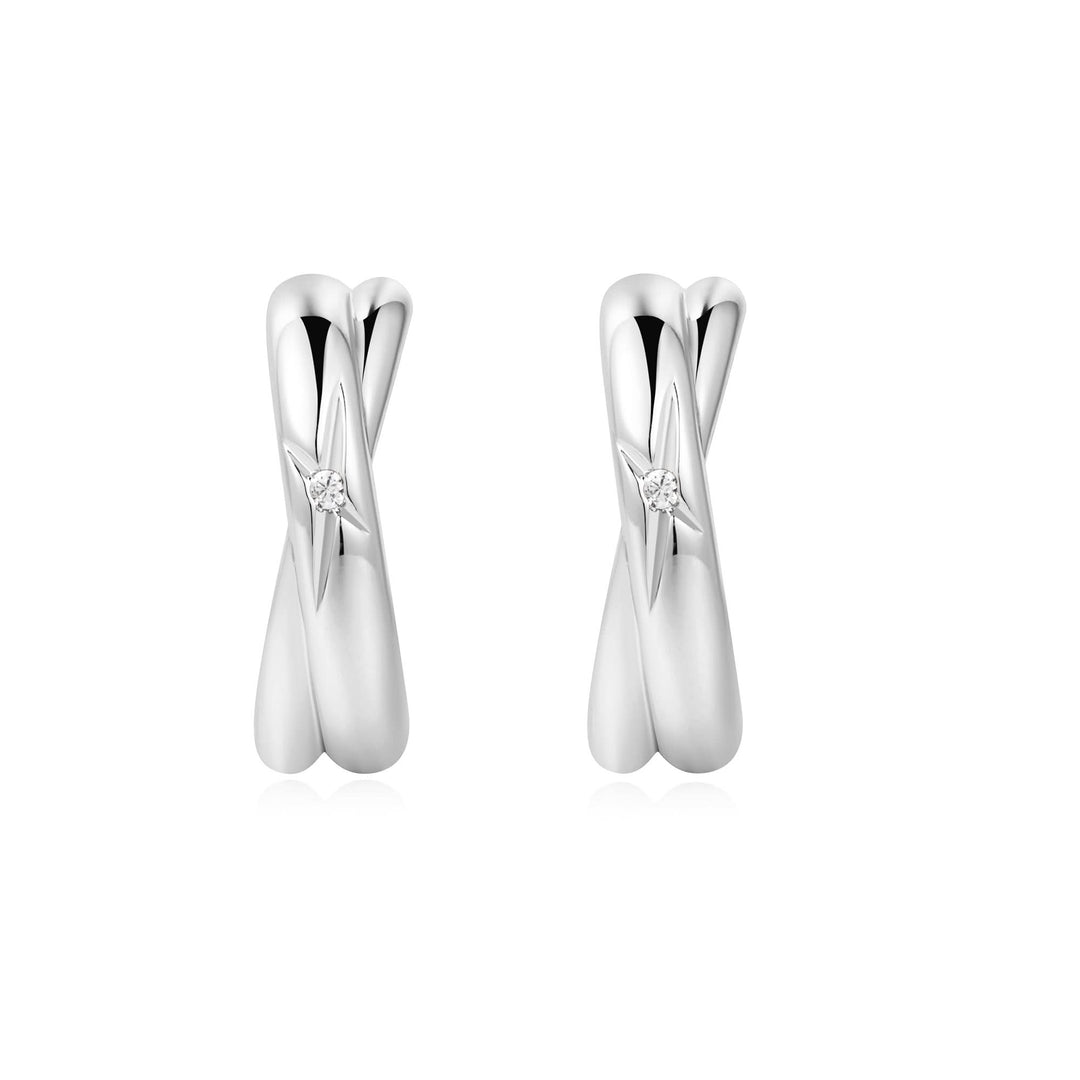 Ania Haie Silver Cross Duo Huggies E061 - 16HAnia HaieE061 - 16H