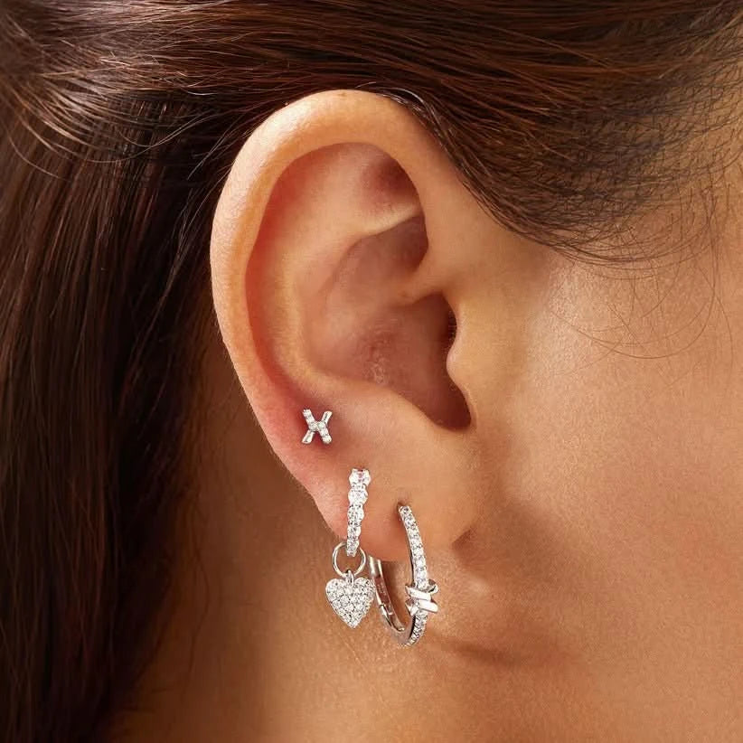 Ania Haie Silver Cross Hoops E061-14H