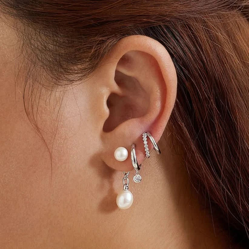 Ania Haie Silver Cubic Zirconia Drop Huggies E059-12H
