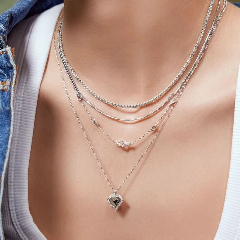 Ania Haie Silver Geometric Satellite Necklace N059-03H