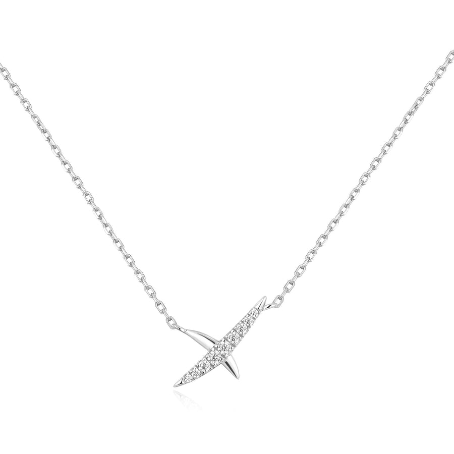 Ania Haie Silver Kiss Pavé Necklace N057-01H