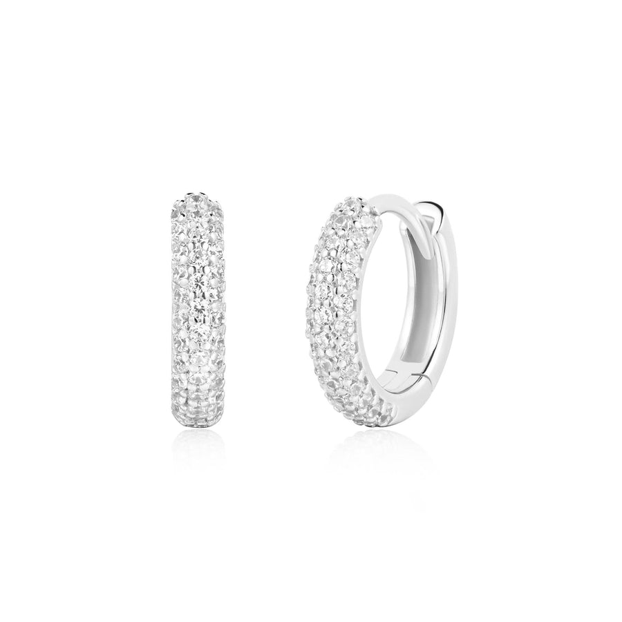 Ania Haie Silver Pavé Huggies E057-04H