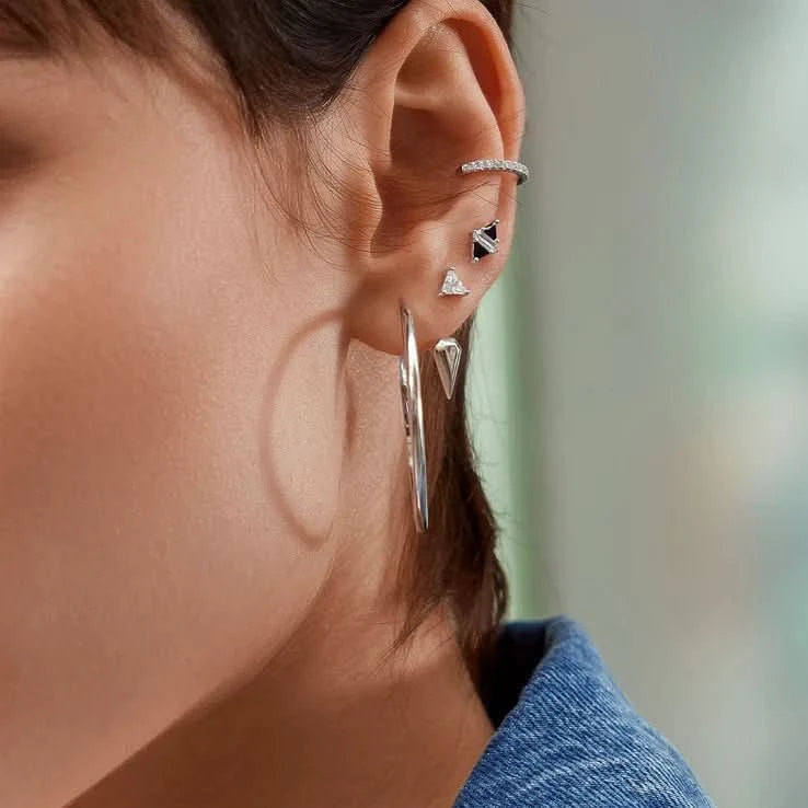Ania Haie Silver Plain Oversized Hoops E059-21H