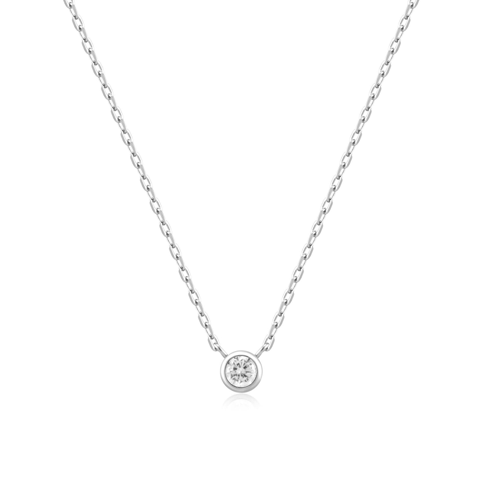 Ania Haie Silver Round Solitaire Cubic Zirconia Necklace N059 - 01HAnia HaieN059 - 01H