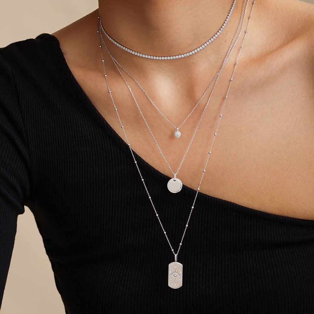 Ania Haie Silver Sphere Pave Necklace N061-01H
