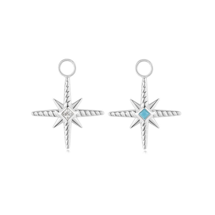 Ania Haie Silver Turquoise Cubic Zirconia Star Earring Charm EC060-04H