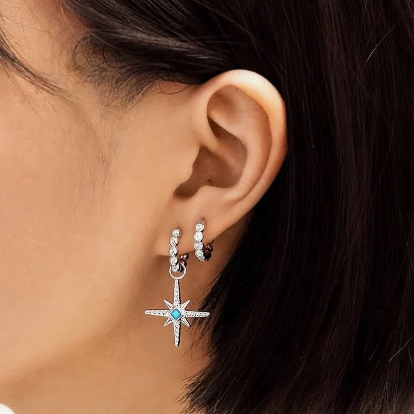 Ania Haie Silver Turquoise Cubic Zirconia Star Earring Charm EC060-04H