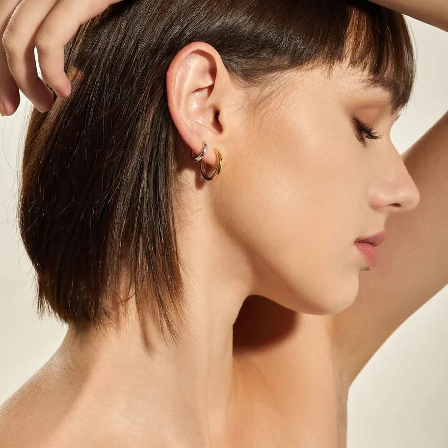 Ania Haie Two Tone Hoop Earrings E048-01T