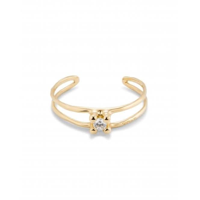 Anima 18k Gold-Plated Rigid Central White Zirconia Bangle PUL2432BLNORO0M