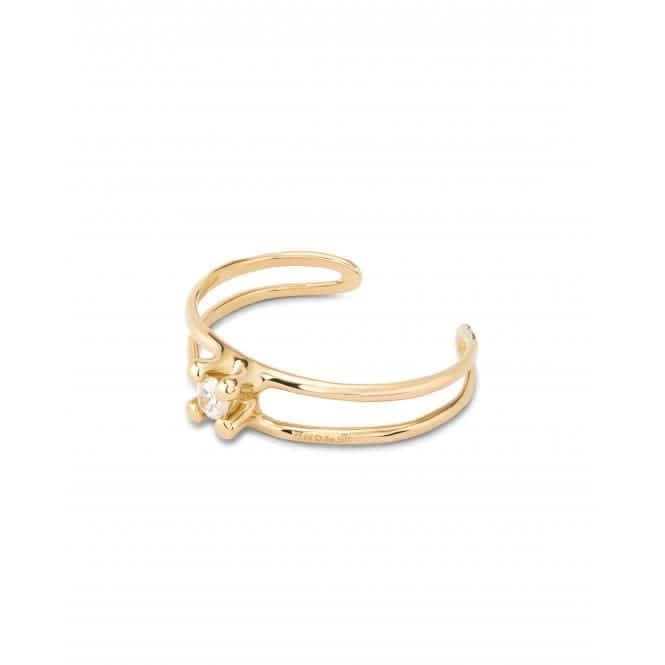 Anima 18k Gold-Plated Rigid Central White Zirconia Bangle PUL2432BLNORO0M