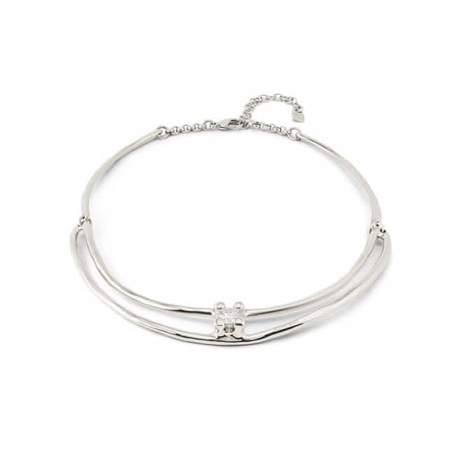 Anima Double Silver Plated Necklace with White Zirconia COL1914BLNMTL0U