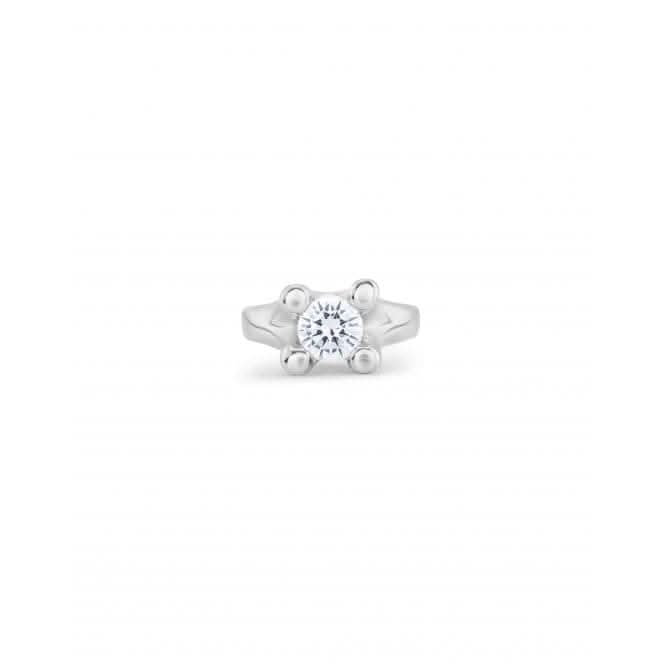 Anima Sterling Silver Plated White Zirconia Ring ANI0805BLNMTL
