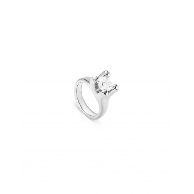 Anima Sterling Silver Plated White Zirconia Ring ANI0805BLNMTL