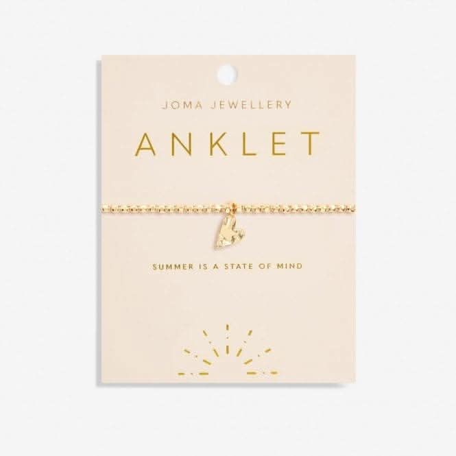 Anklet Hammered Heart Gold Plated Anklet 23cm Stretch Anklet 6950