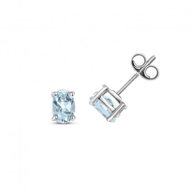 Aquamarine Earring Stud Oval Earrings ED401WAQ