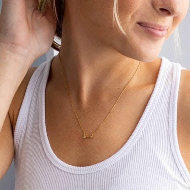 Arrow 18" Zirconia Gold Plated Necklace 9450GCZ