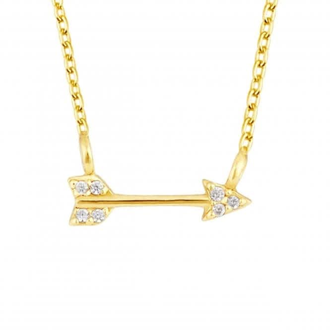 Arrow 18" Zirconia Gold Plated Necklace 9450GCZ