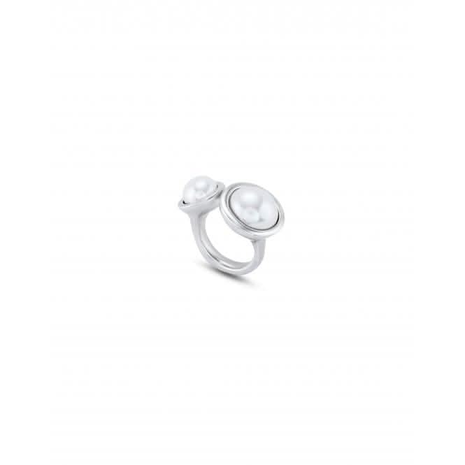 Artsy Artsy Sterling Silver Plated Two Shell Pearl Ring