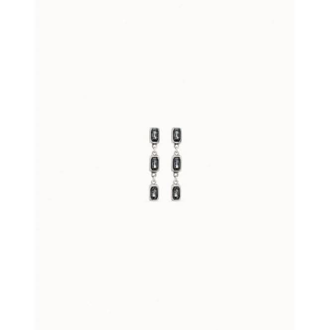 Asceplius Grey Faceted Crystal EarringsUNOde50PEN0785NGRMTL0U