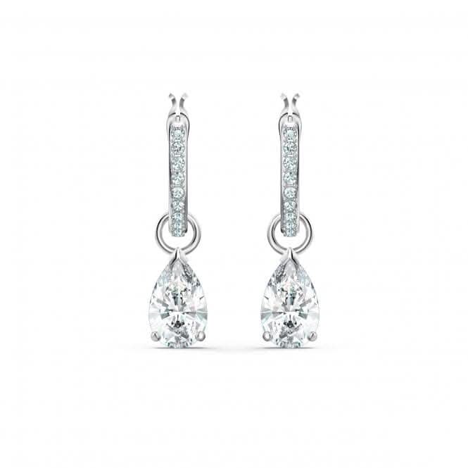 Attract Pear Mini White Rhodium Plated Hoop Earrings 5563119