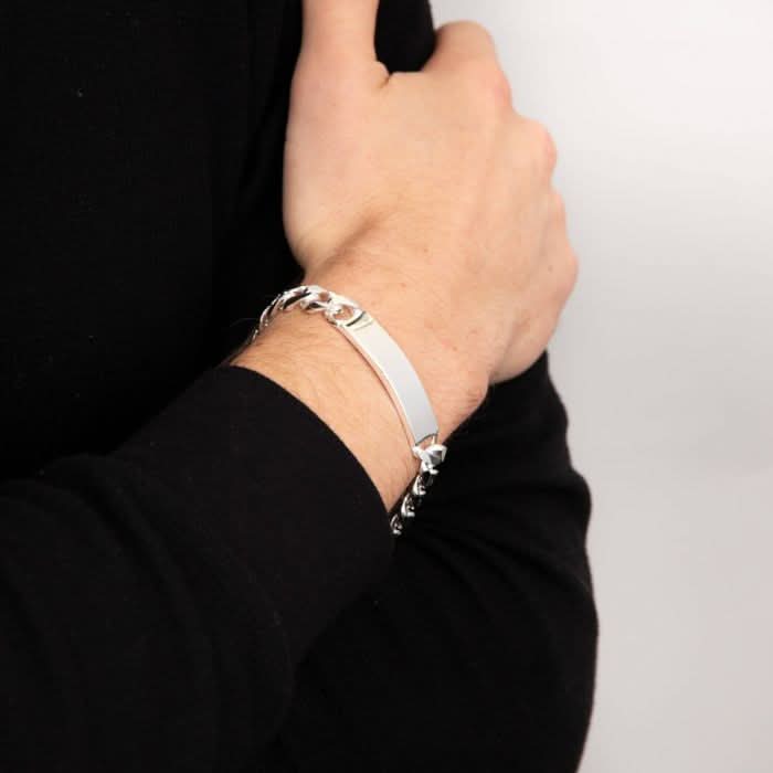 Beginnings Sterling Silver Heavyweight Id Curb 22cm Bracelet B4933