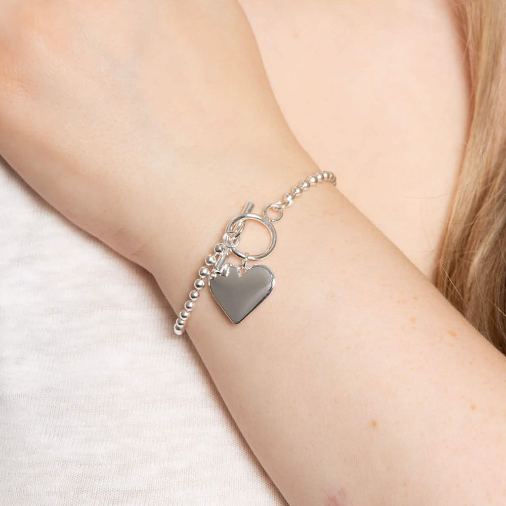 Beginnings Sterling Silver Heart Ball Chain Bracelet B5073