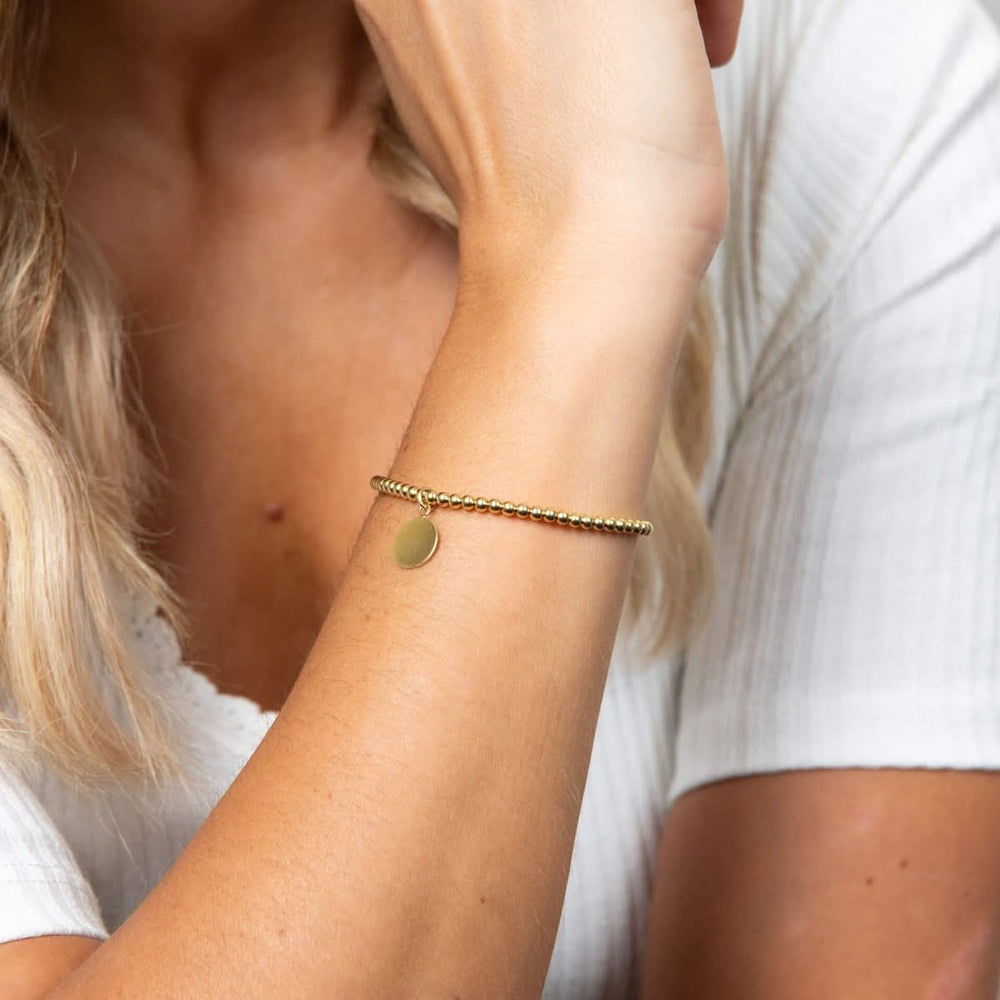 Sterling Silver Gold Plated Ball Disc Bracelet B5241