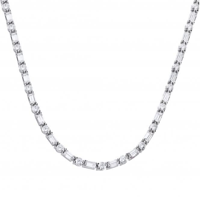 Baguette And Round Cubic Zirconia Necklace N4398