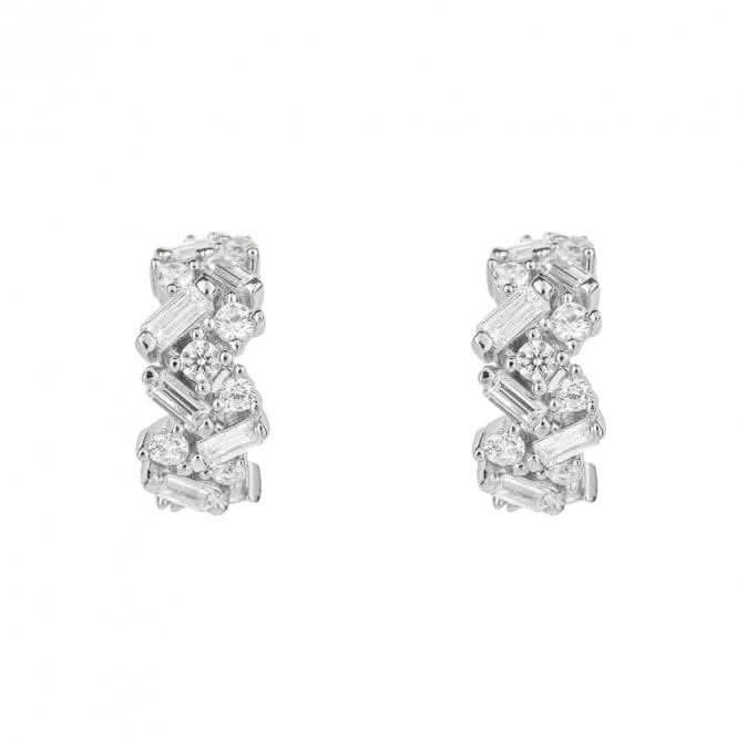 Baguette Scatter Zirconia Hoop Earrings E6189